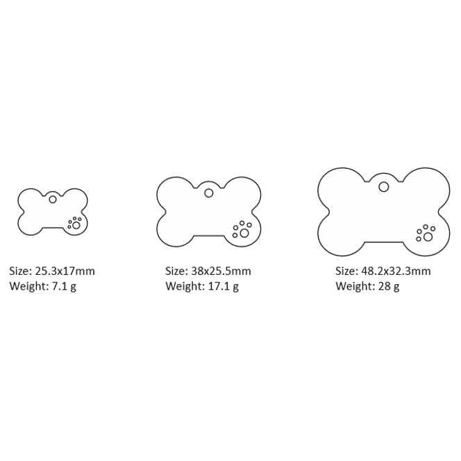 Diamante Pet ID Tag Bone K652