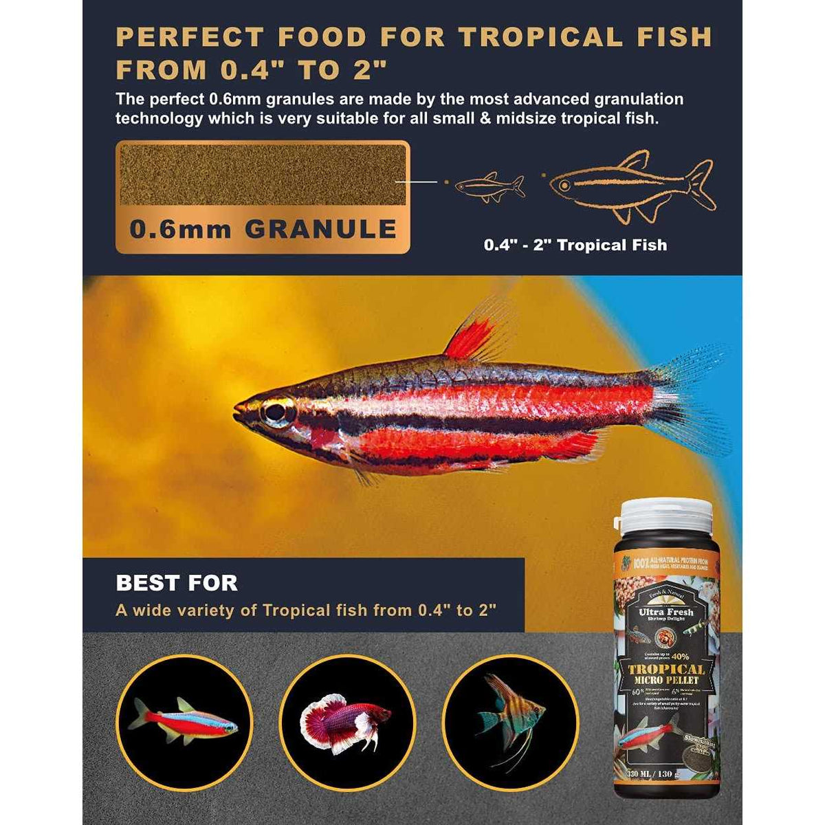 Slow Sinking All Natural Fish Food L768