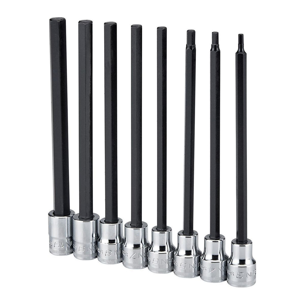 3/8 in. Drive Metric Long Hex Bit Socket Set, 8 Piece K447603