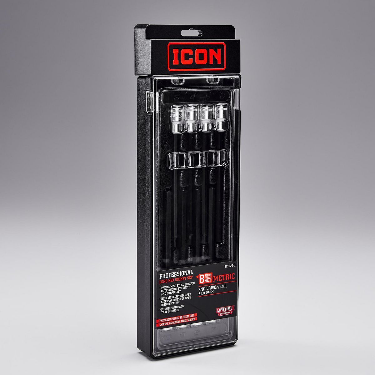 3/8 in. Drive Metric Long Hex Bit Socket Set, 8 Piece K447603