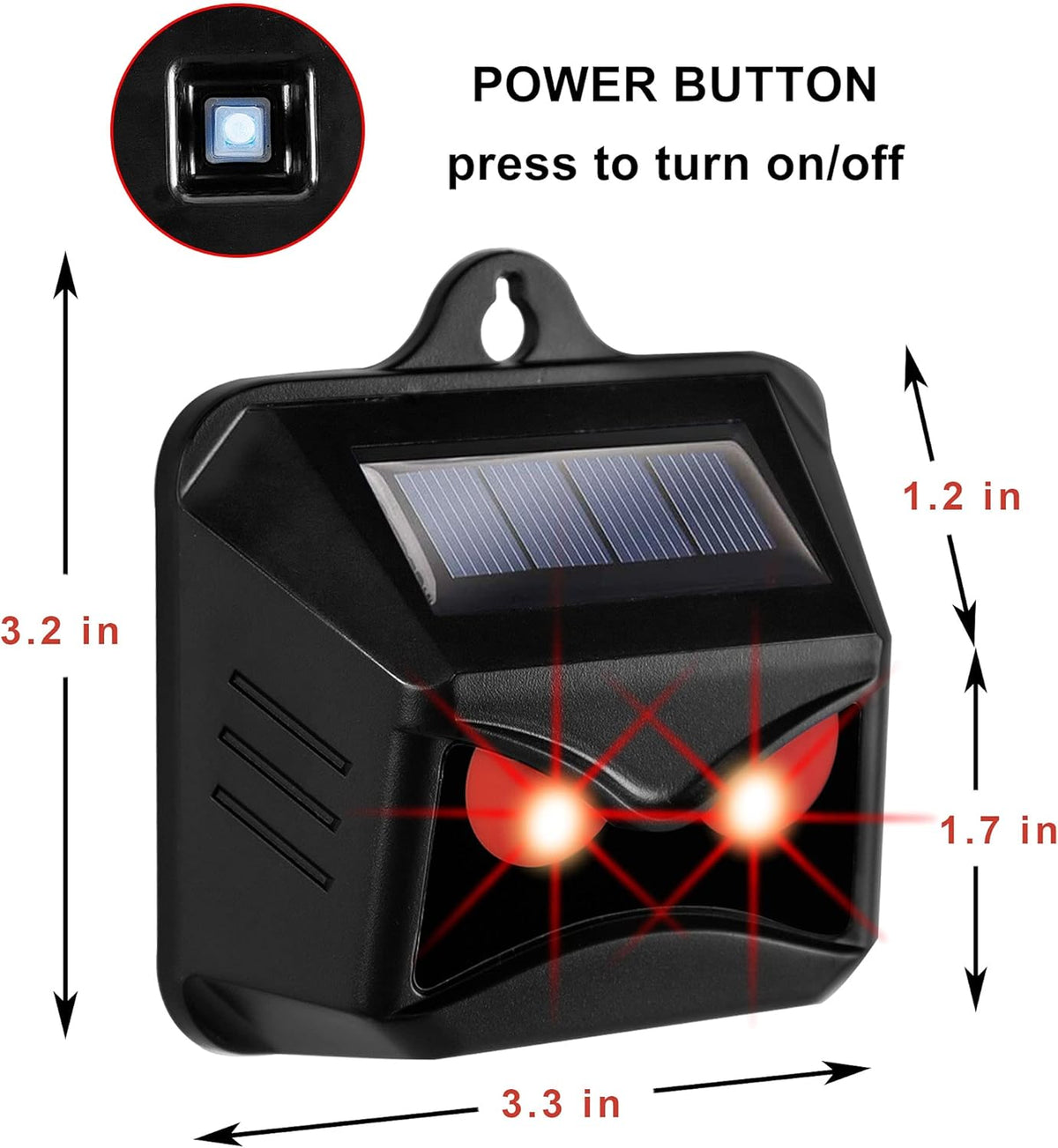Solar Powered Animal Repeller with Red LED Lights C73983