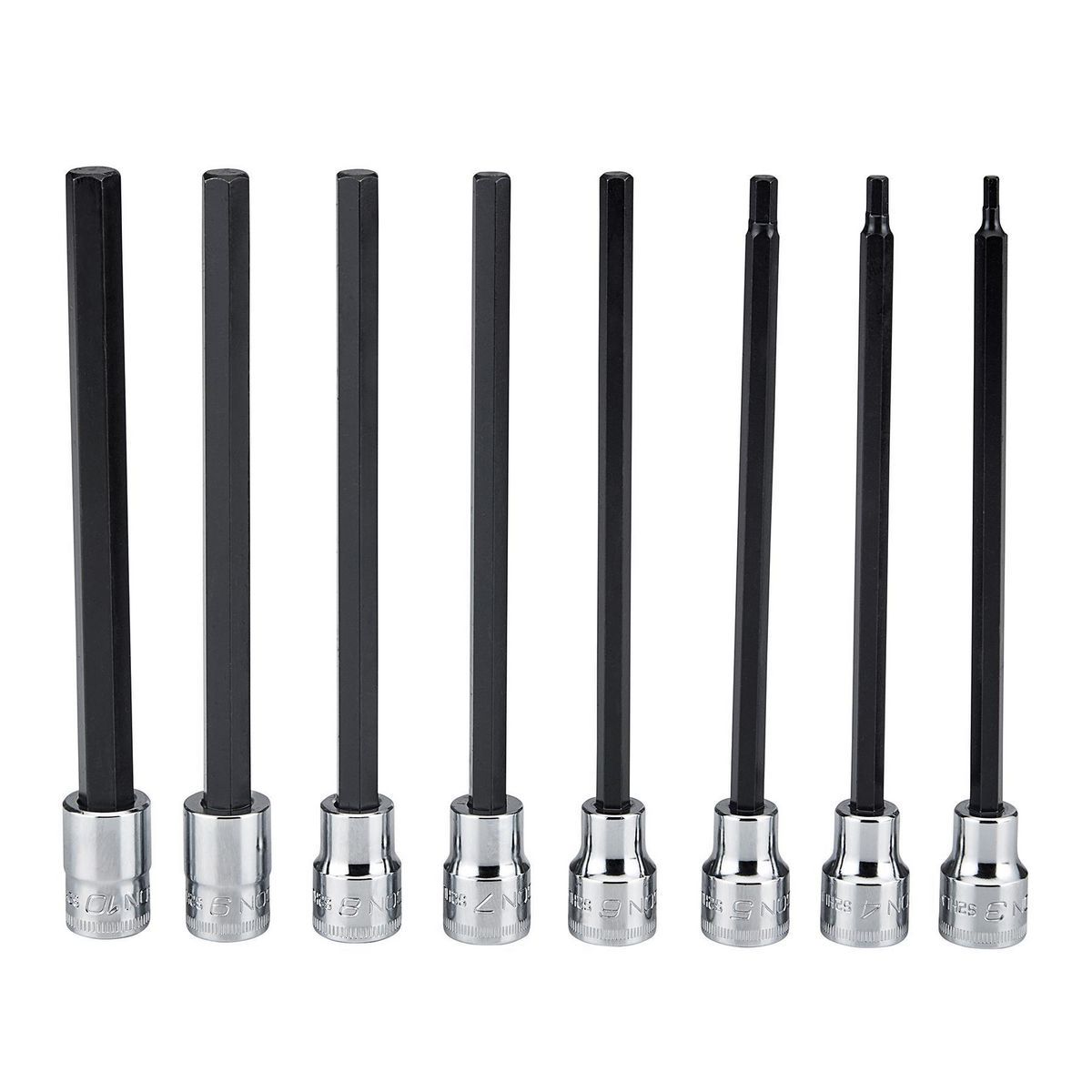 3/8 in. Drive Metric Long Hex Bit Socket Set, 8 Piece K447603